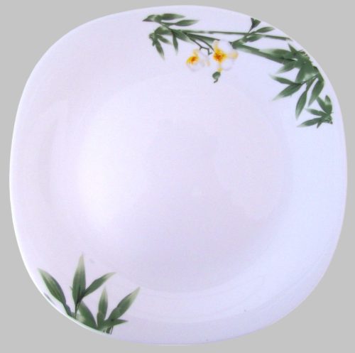 OPAL étkészlet szögletes 19 db. Fehér Orchidea porcelán