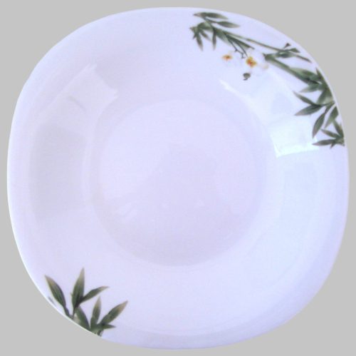 OPAL étkészlet szögletes 19 db. Fehér Orchidea porcelán