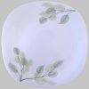 OPAL étkészlet szögletes 19 db. Zöld leveles porcelán