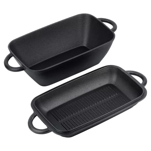 Öntöttvas tepsi fedővel 37,5 x 19 cm 3,5 + 1,5 liter