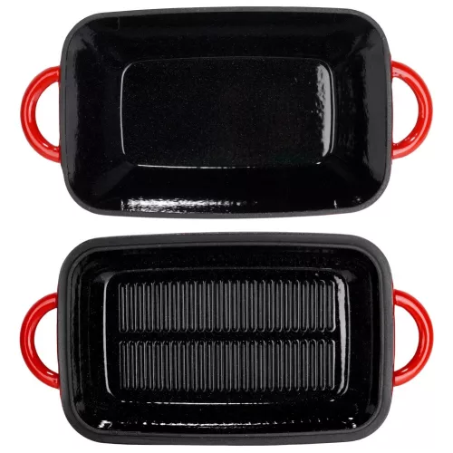 Zománcozott öntöttvas tepsi fedővel 38 x 19,5 cm 3,5 + 1,5 liter
