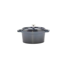   Zománcozott öntöttvas lábas mini 0,6 liter 14 cm Acélkék