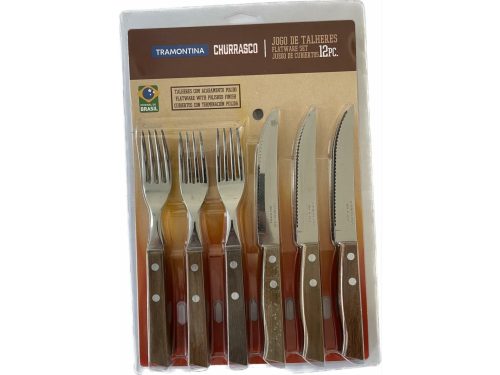 Tramontina TRADICIONAL fanyelű steak szett 6db villa, kés