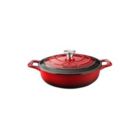   La Cuisine RED öntöttvas kerek sütőtál 28x8cm 3,5 literes fedővel
