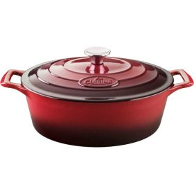   La Cuisine RED öntöttvas ovál sütőtál+fedő 29x21x11cm 4,75L