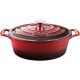 La Cuisine RED öntöttvas ovál sütőtál+fedő 29x21x11cm 4,75L