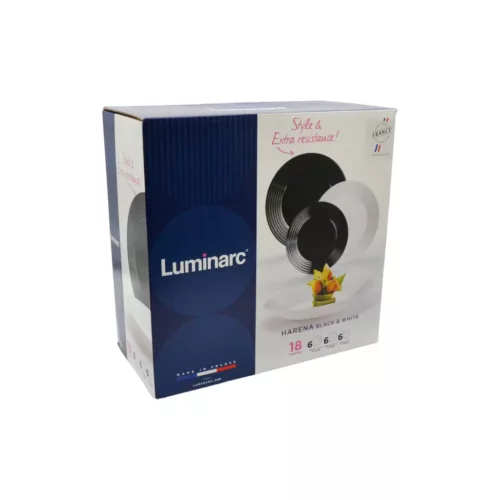 Luminarc Harena  Black&White 18 részes étkészlet