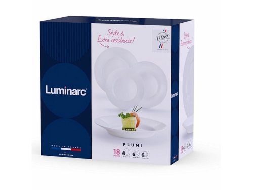 Luminarc PLUMI 18 részes étkészlet fehér