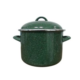   Bonyhádi zománcozott fazék fedővel 4 liter 20 cm zöld szemcsés