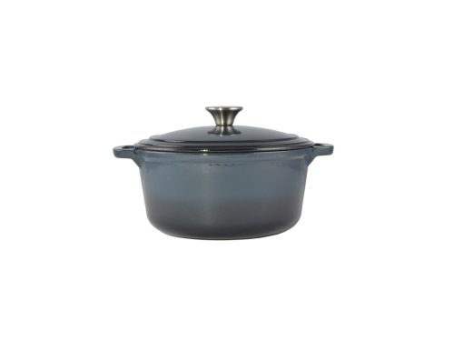 Zománcozott öntöttvas lábas 24 cm, 4 literes Acélkék