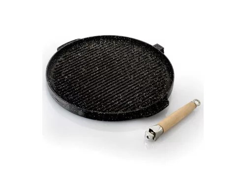OMAC kétoldalas grill lap levehető nyéllel 32cm