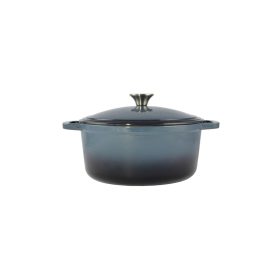 Zománcozott öntöttvas lábas 32 cm 8 literes Acélkék