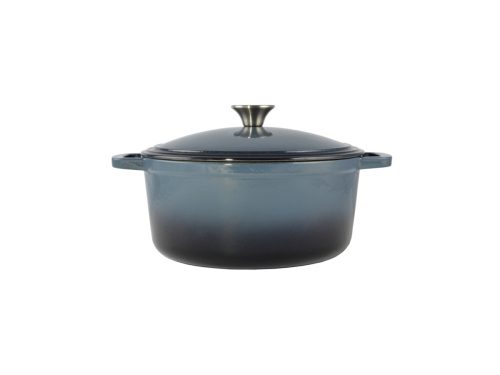 Zománcozott öntöttvas lábas 32 cm 8 literes Acélkék