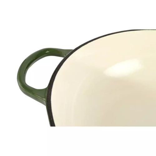 Zománcozott Öntöttvas szeletsütő lábas fedővel 31,5 cm zöld