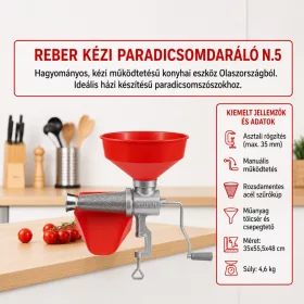REBER kézi paradicsomdaráló N.5 35x55,5x48 cm