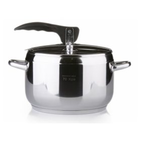 3,5 literes gömbölyített falú rozsdamentes kukta