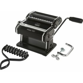   Marcato Atlas 150 tésztagép és nyújtógép olasz fekete + derelyevágó fekete