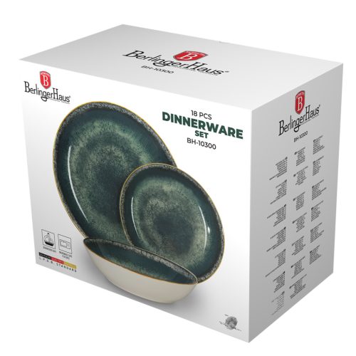 Berlinger Haus 18 részes étkészlet, zöld
