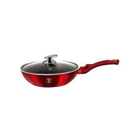   Berlinger Haus  Wok Fedővel 28cm Metallic Line Burgundy Edition