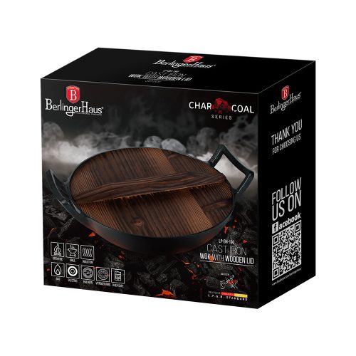 Berlinger Haus Öntöttvas wok fa fedővel 30 cm Strong Mold
