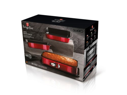 Berlinger Haus 3 részes sütőforma készlet Metallic Line Burgundy Edition