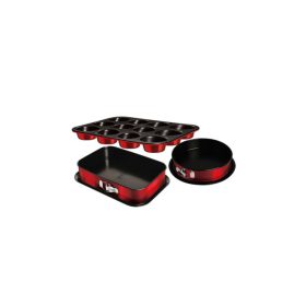   Berlinger Haus  3 részes torta forma készlet muffin sütőformával Metallic Line Burgundy Edition