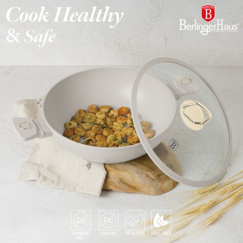Berlinger Haus Wok fedővel, 30 cm, Sahara Collection