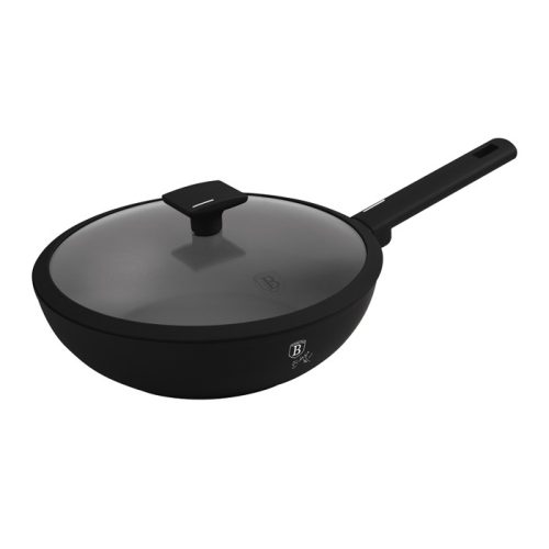 Berlinger Haus Wok fedővel, 28 cm, Matte Black Collection
