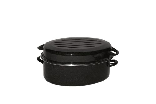 Bonyhádi zománcozott kacsasütő 36 cm teflon bevonat