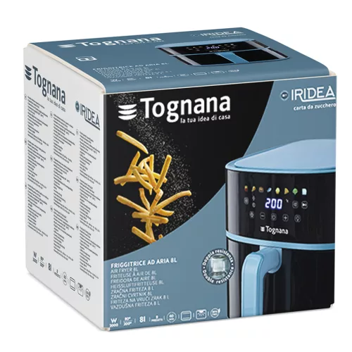 Tognana Air Fryer, 8 L 2000W, digitális kijelző, 8 program kék szín