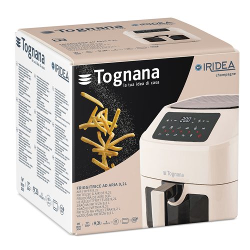 Tognana Air Fryer, 9,2 L 1800-2150W, digitális kijelző, 8 program pezsgő szín