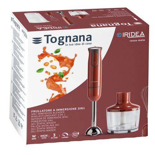 Tognana 4 részes 600W multifunkciós botmixer szett piros szín