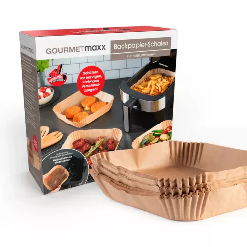 GOURMETMAXX sütőpapír Ívek Forrólevegős Fritőzhöz / Airfryerhez 100DB