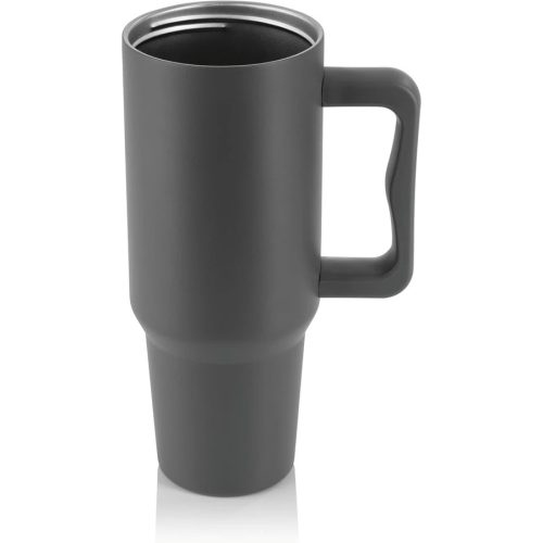 Termosz bögre fedéllel és szívószállal szürke 1,2 liter