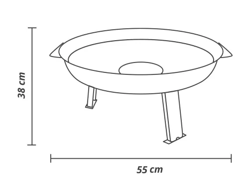 Tűztál 55 cm