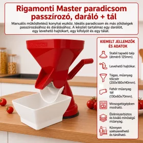 Rigamonti Master paradicsom passzírozó, daráló + tál