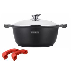   Royalty Line lábas fedővel 5,7 liter 28 cm márvány bevonatos levehető fogók fekete