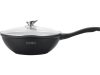 Royalty Line wok 30 cm, márvány kivitel, indukciós, fekete, üvegfedő