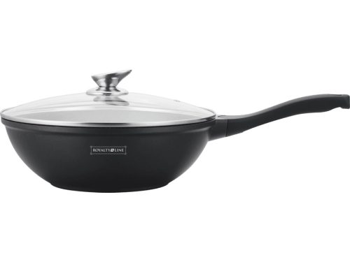 Royalty Line wok 30 cm, márvány kivitel, indukciós, fekete, üvegfedő