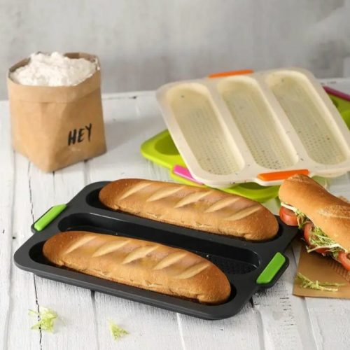 Bagett sütő szilikon 3 db-os