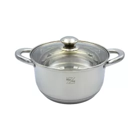 Rozsdamentes lábas üveg fedővel 4,6 liter 22 cm