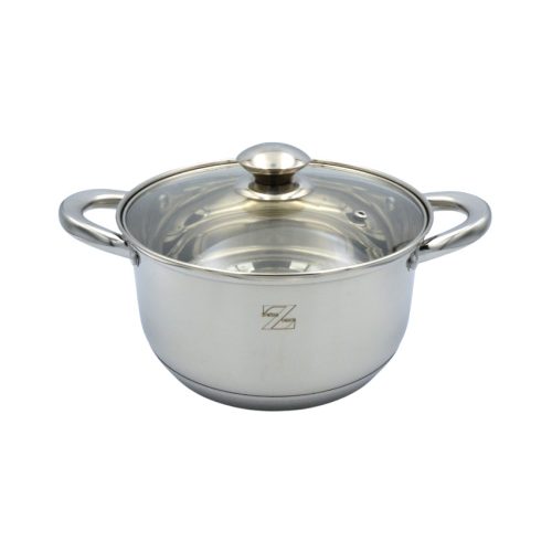 Rozsdamentes lábas üveg fedővel 4,6 liter 22 cm