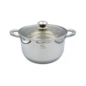 Rozsdamentes lábas üveg fedővel 6,4 liter 24 cm